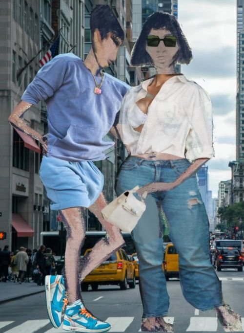 Zu sehen ist ein Bild, das von einem Schüler zu einem modernes Kunstwerk verwandelt wurde
