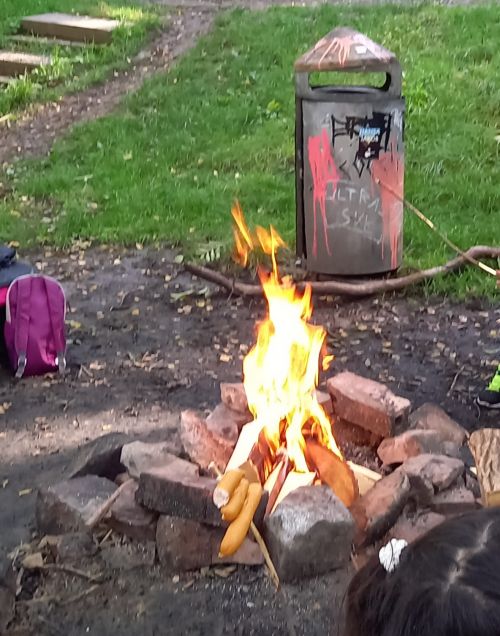 Zu sehen ist ein loderndes Feuer.