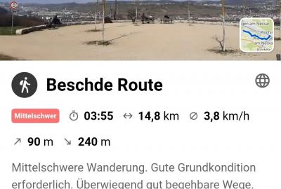 Screenshot der Route von Ostfildern nach Plochingen